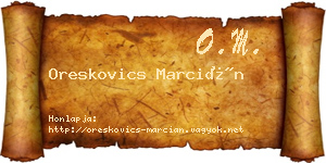 Oreskovics Marcián névjegykártya